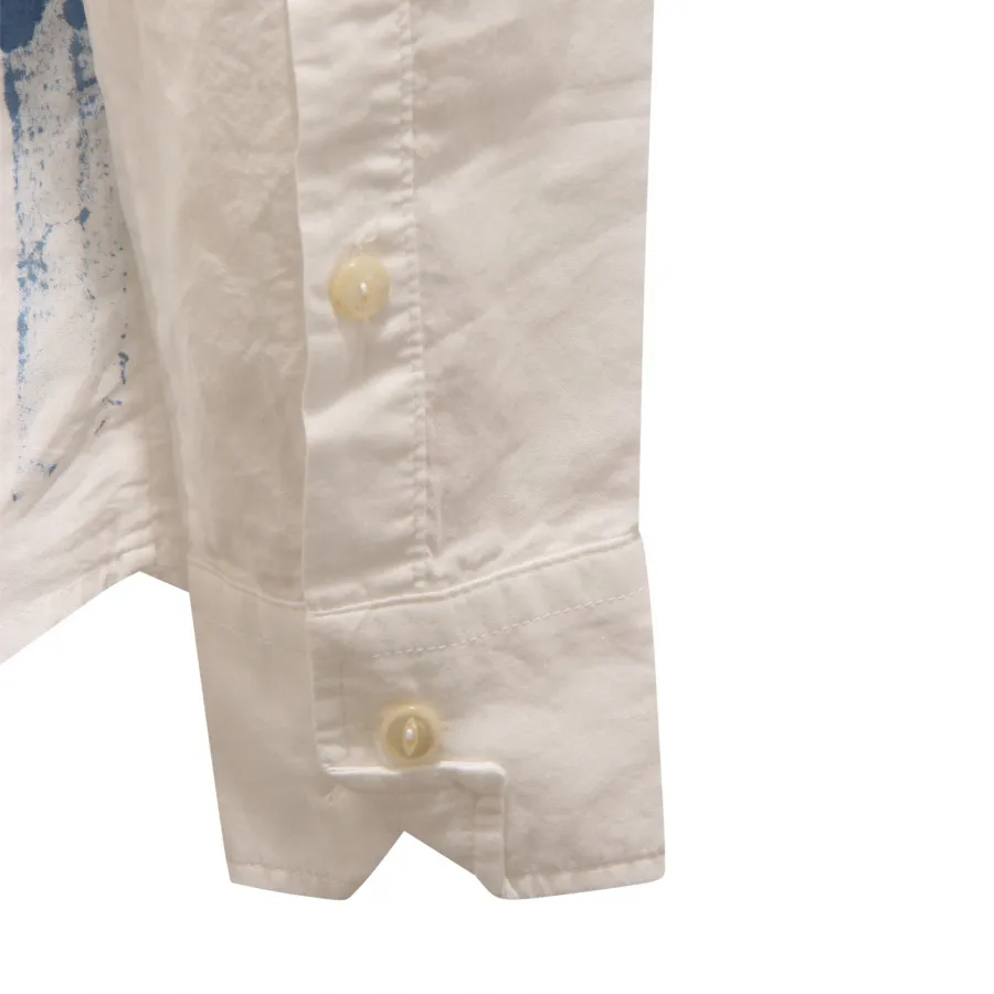9692AQ camicia uomo OFFICINA36 man cotton shirt white/blue