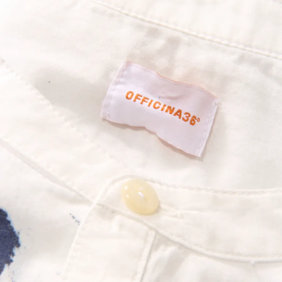 9692AQ camicia uomo OFFICINA36 man cotton shirt white/blue