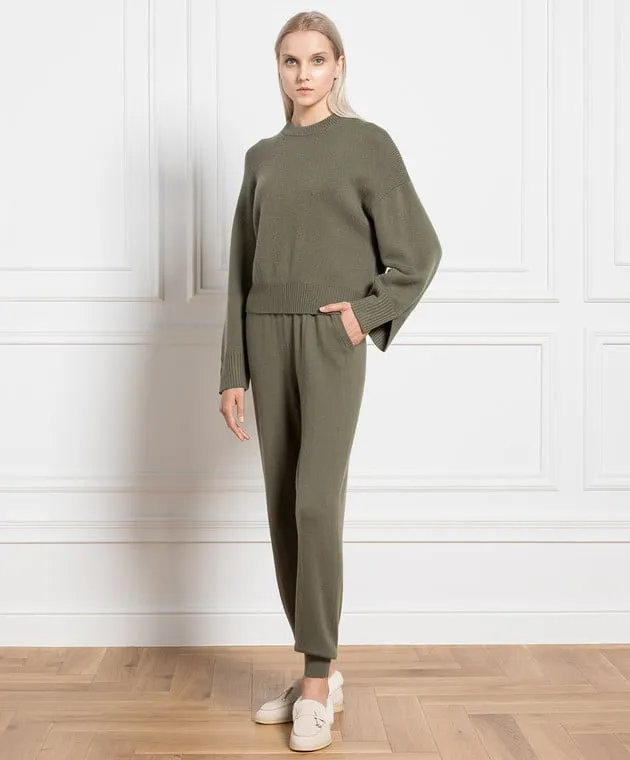 Allude Maglione in cashmere verde 23511402