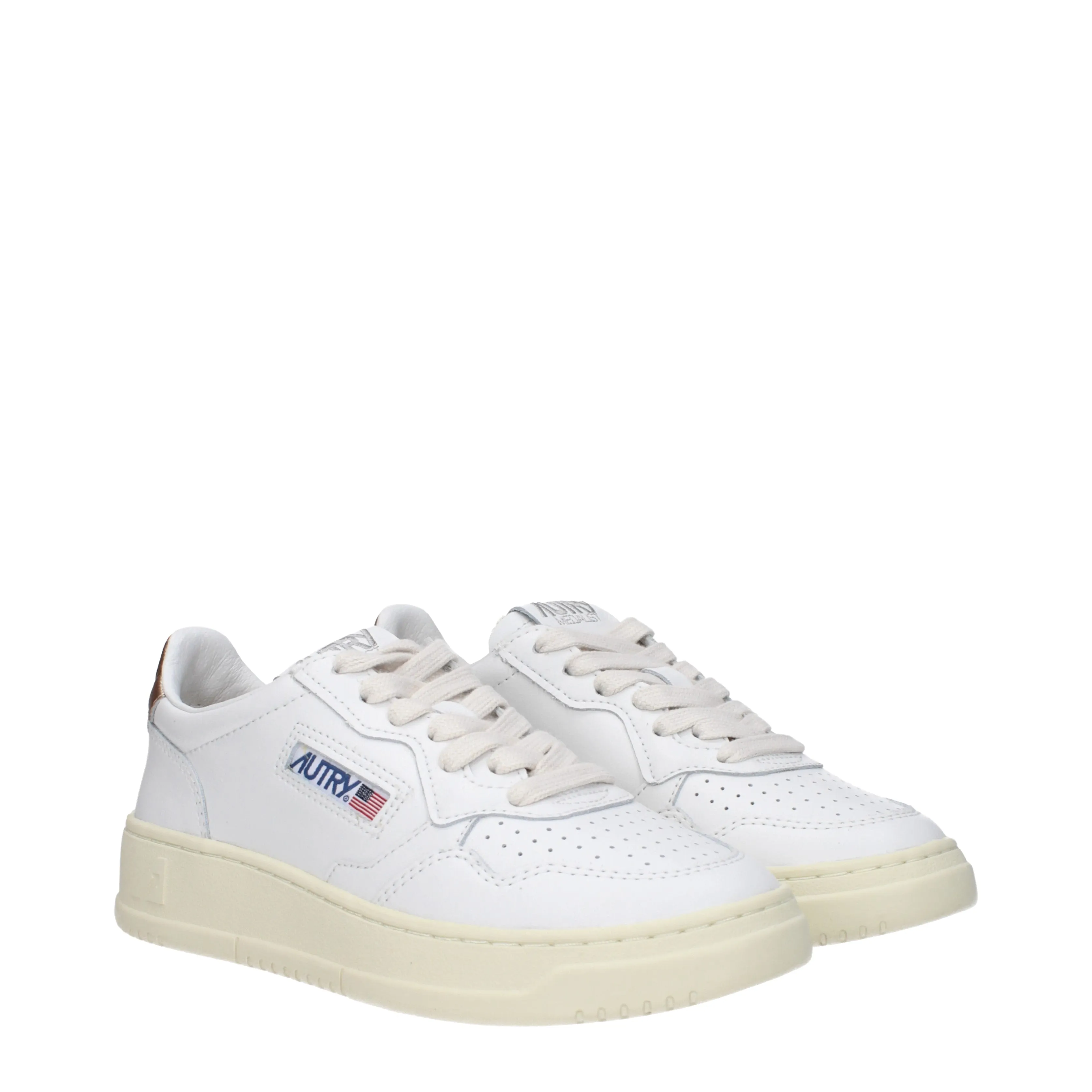 Autry Sneakers Donna Pelle Bianco/Oro