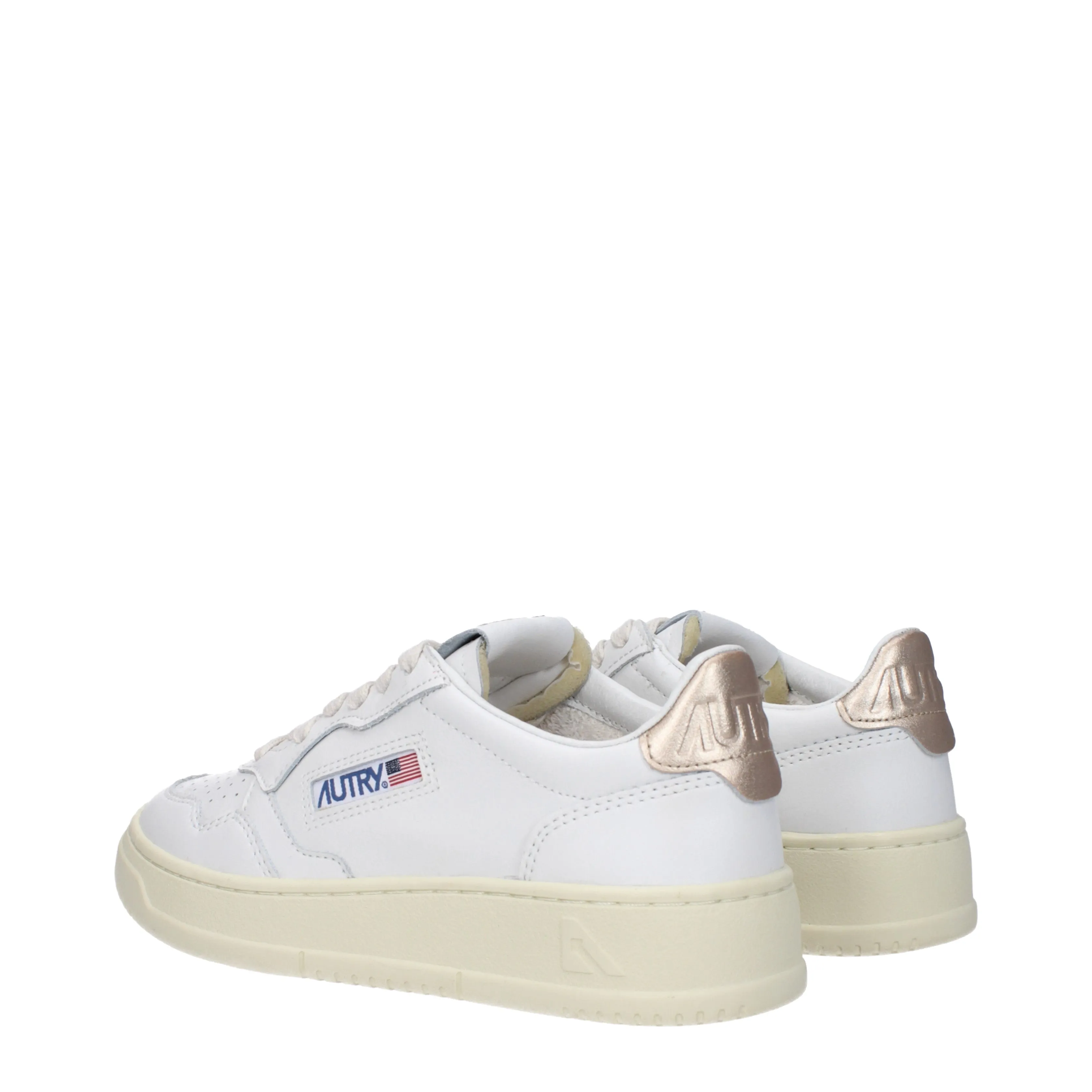 Autry Sneakers Donna Pelle Bianco/Oro