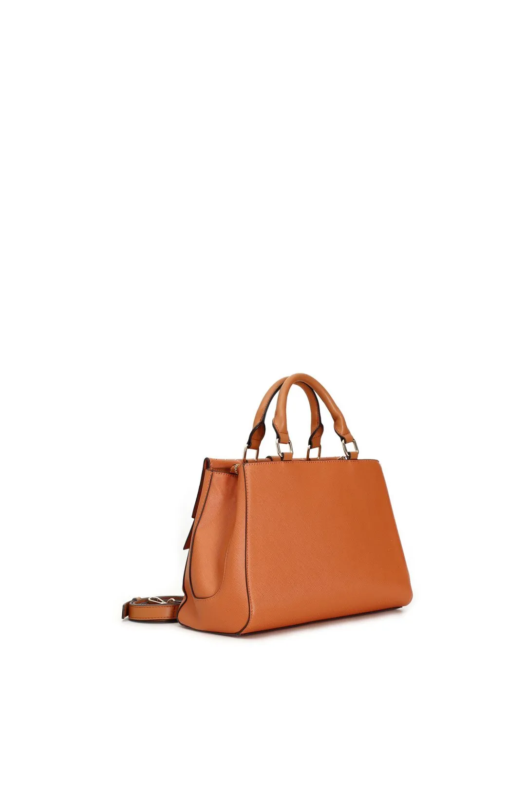 bauletto rigido in saffiano con microborchie e charm cafènoir mango