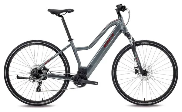 BH Atom Jet Bicicletta ibrida elettrica Shimano Acera 8S 500 Wh 700 mm Grigio Plata