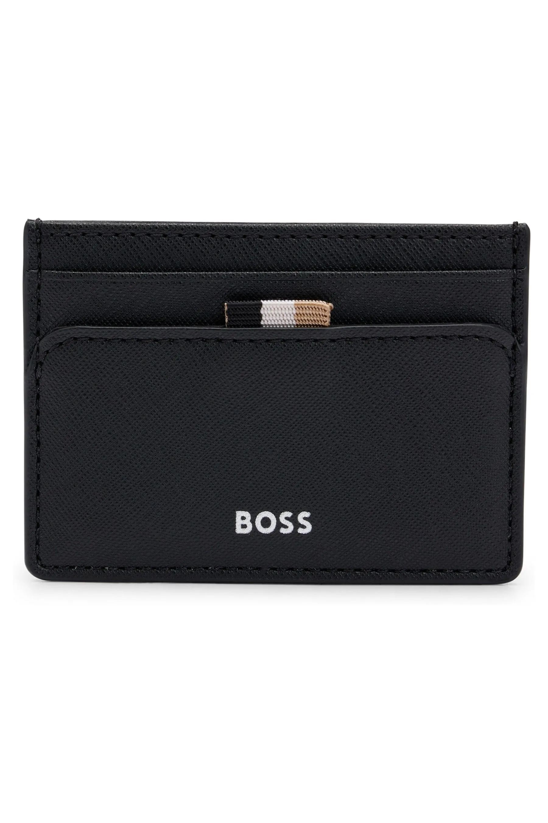 BOSS - Portacarte strutturato con Signature A righe e logo