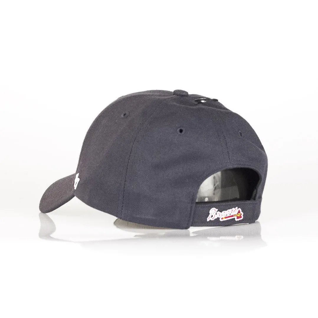 Cappellino Visiera Curva Uomo Mlb Mvp Atlbra Navy/white
