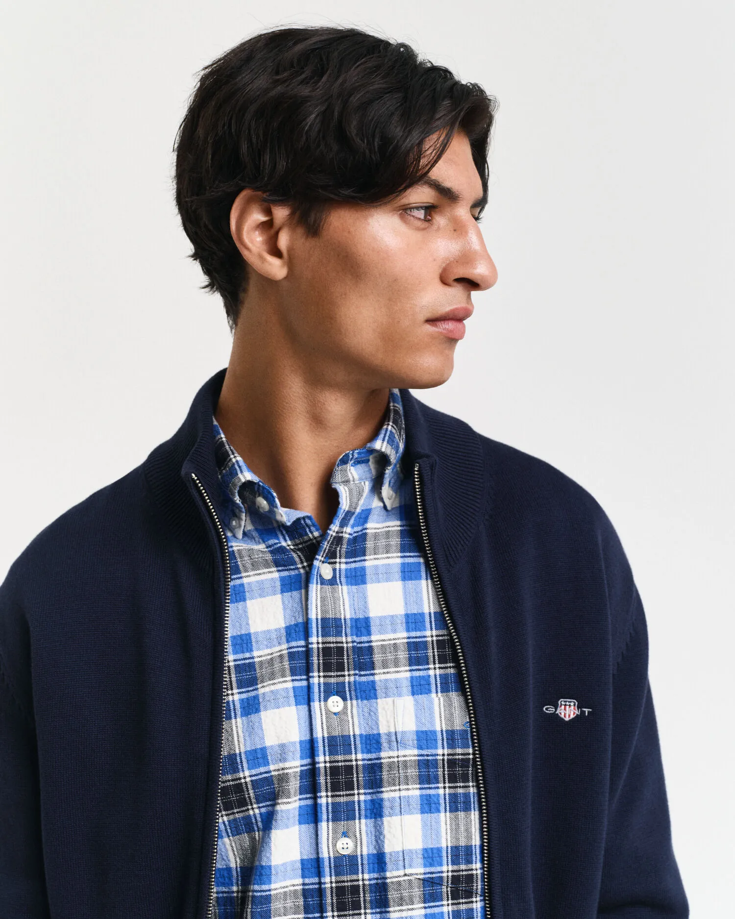 Cardigan Casual in cotone con zip    