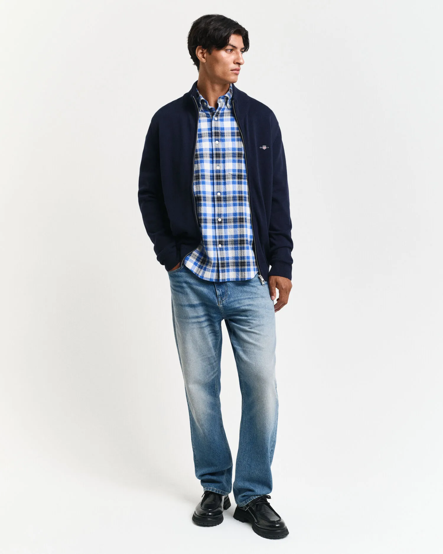 Cardigan Casual in cotone con zip    