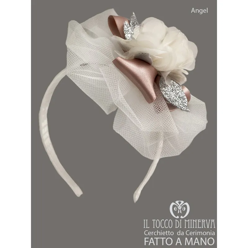 Cerchietto Prima Comunione/Cerimonia Angel Bianco – Realizzata A Mano