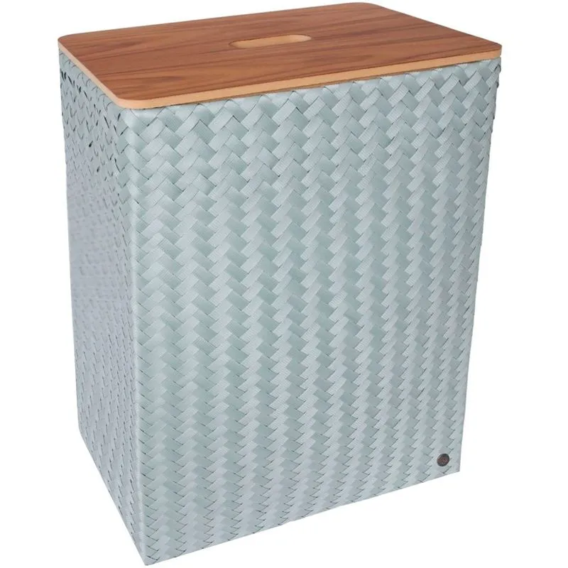 Cesta porta biancheria Grand Superb Greyish Green con tappo in legno 