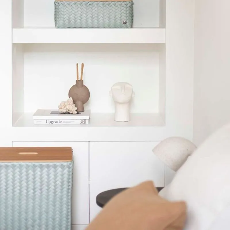 Cesta porta biancheria Grand Superb Greyish Green con tappo in legno 