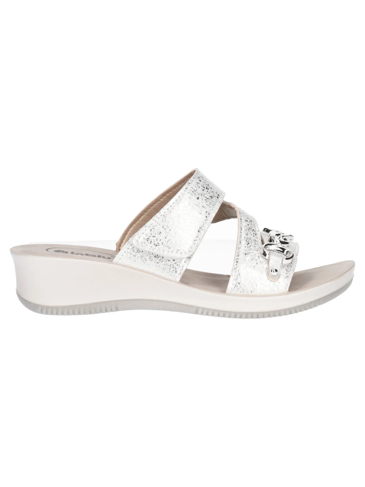Ciabatta con zeppa bassa Inblu da donna bianco/argento
