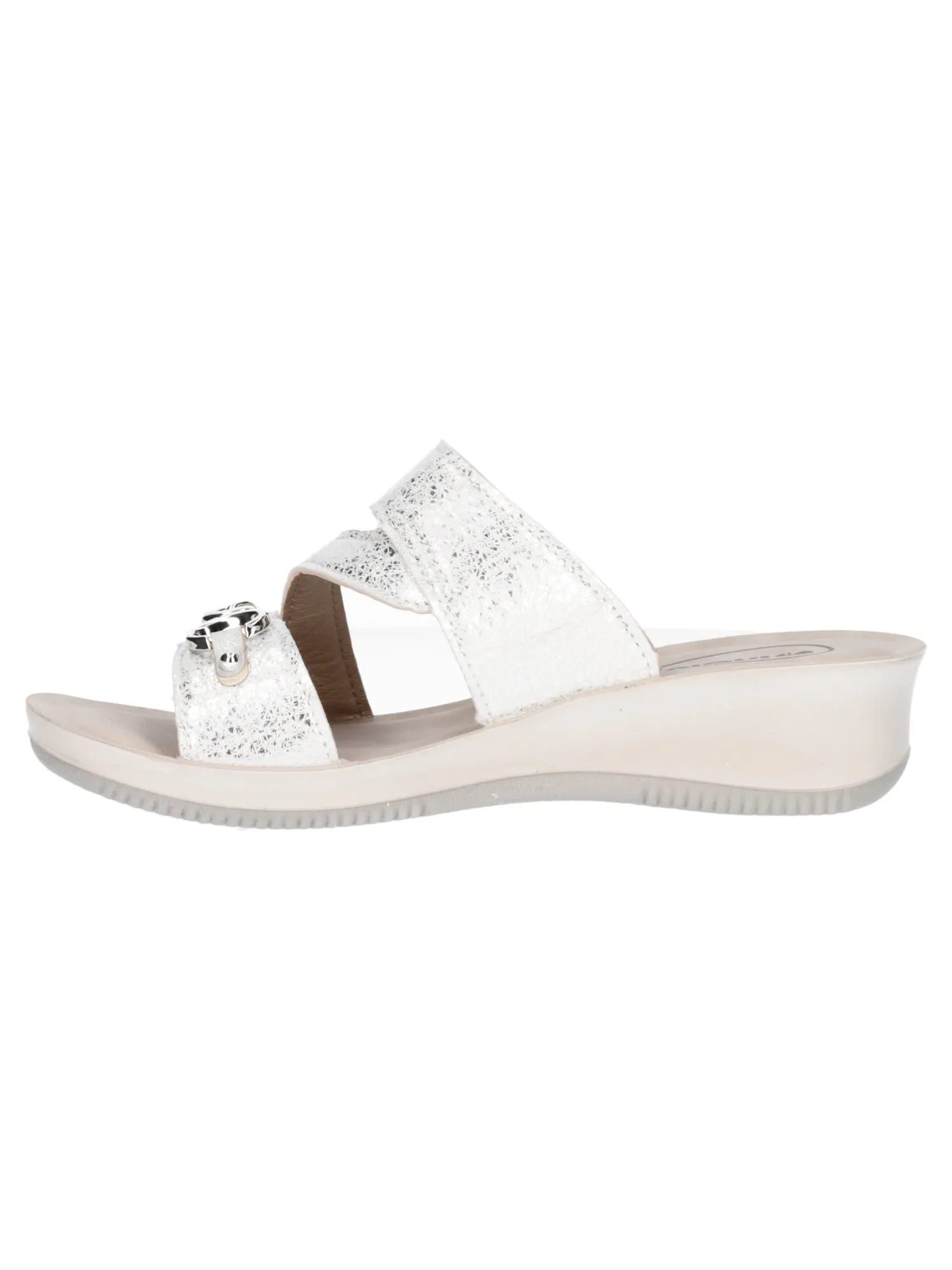Ciabatta con zeppa bassa Inblu da donna bianco/argento