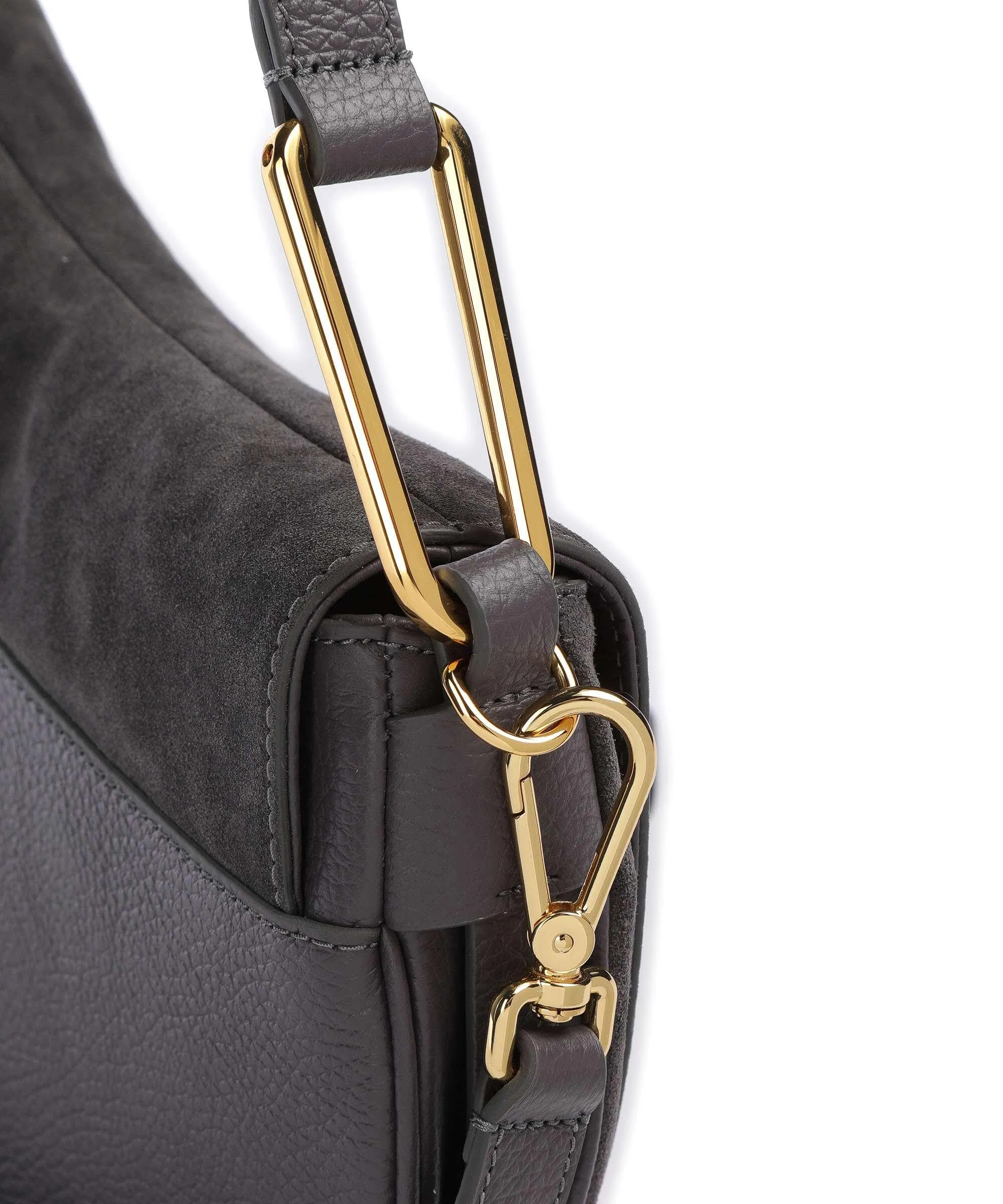  Coccinelle Magie Suede Borsa a spalla pelle bovina ruvida, pelle di vacchetta grana grigio scuro  