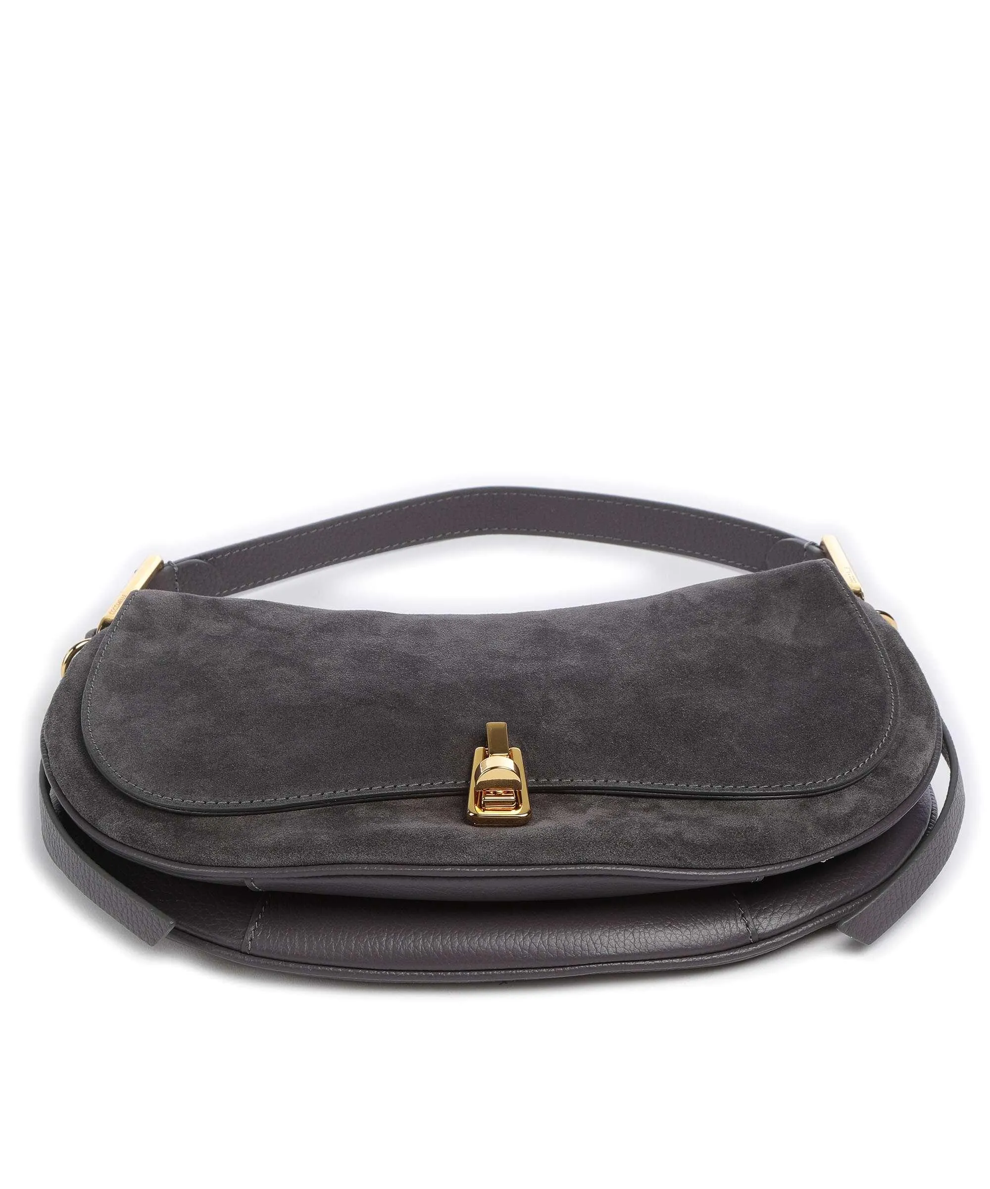  Coccinelle Magie Suede Borsa a spalla pelle bovina ruvida, pelle di vacchetta grana grigio scuro  