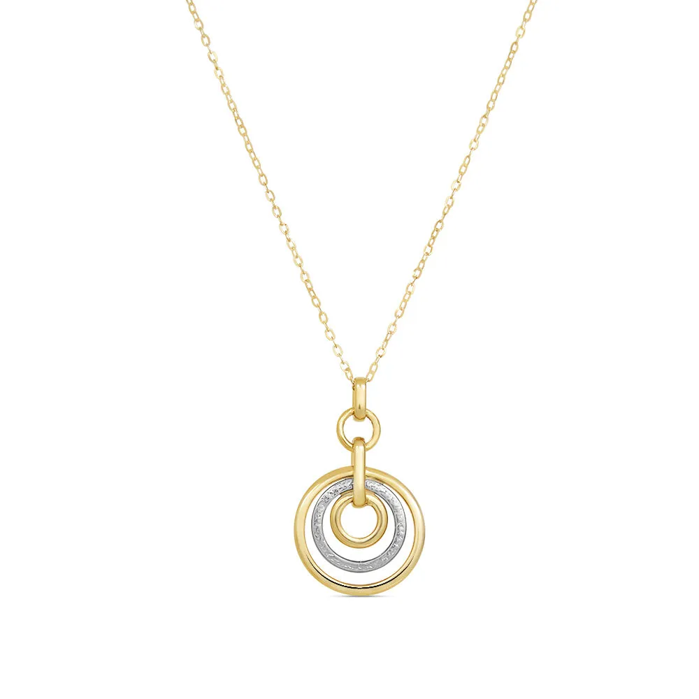 Collana Cerchio Isabelle Oro Bicolore 375/1000 Maglia Forzatina 40 + 2 cm 1413342