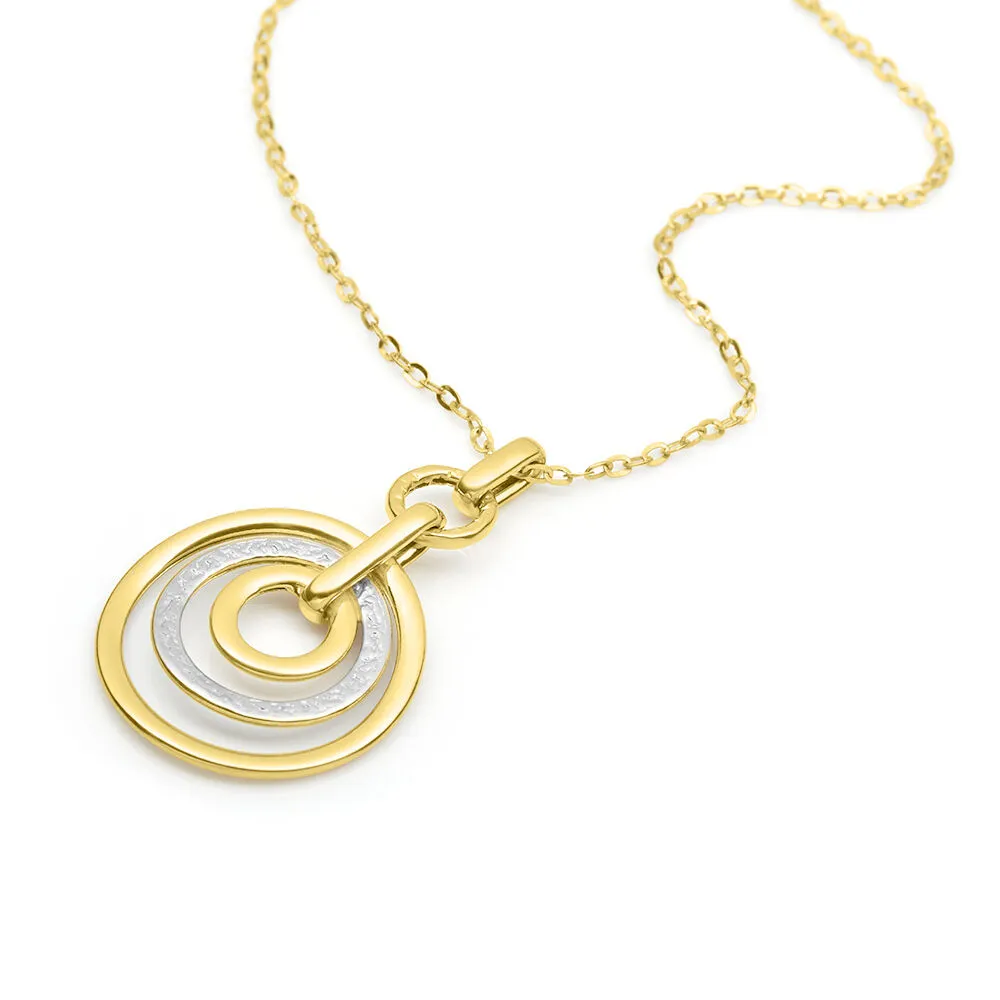 Collana Cerchio Isabelle Oro Bicolore 375/1000 Maglia Forzatina 40 + 2 cm 1413342