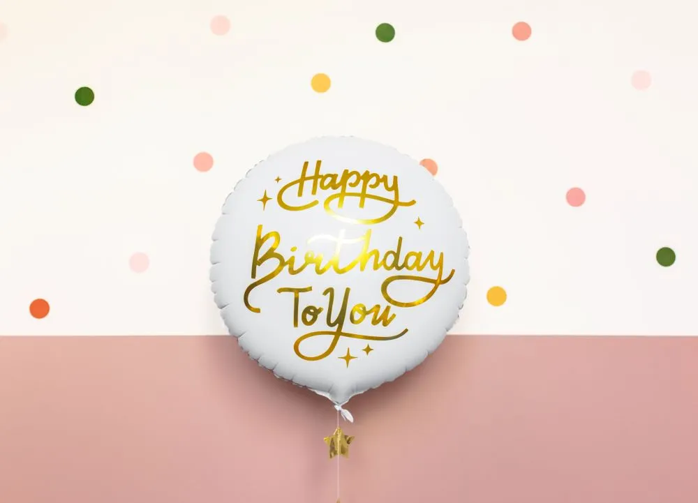 Compleanno a te Palloncino foil bianco 35 cm