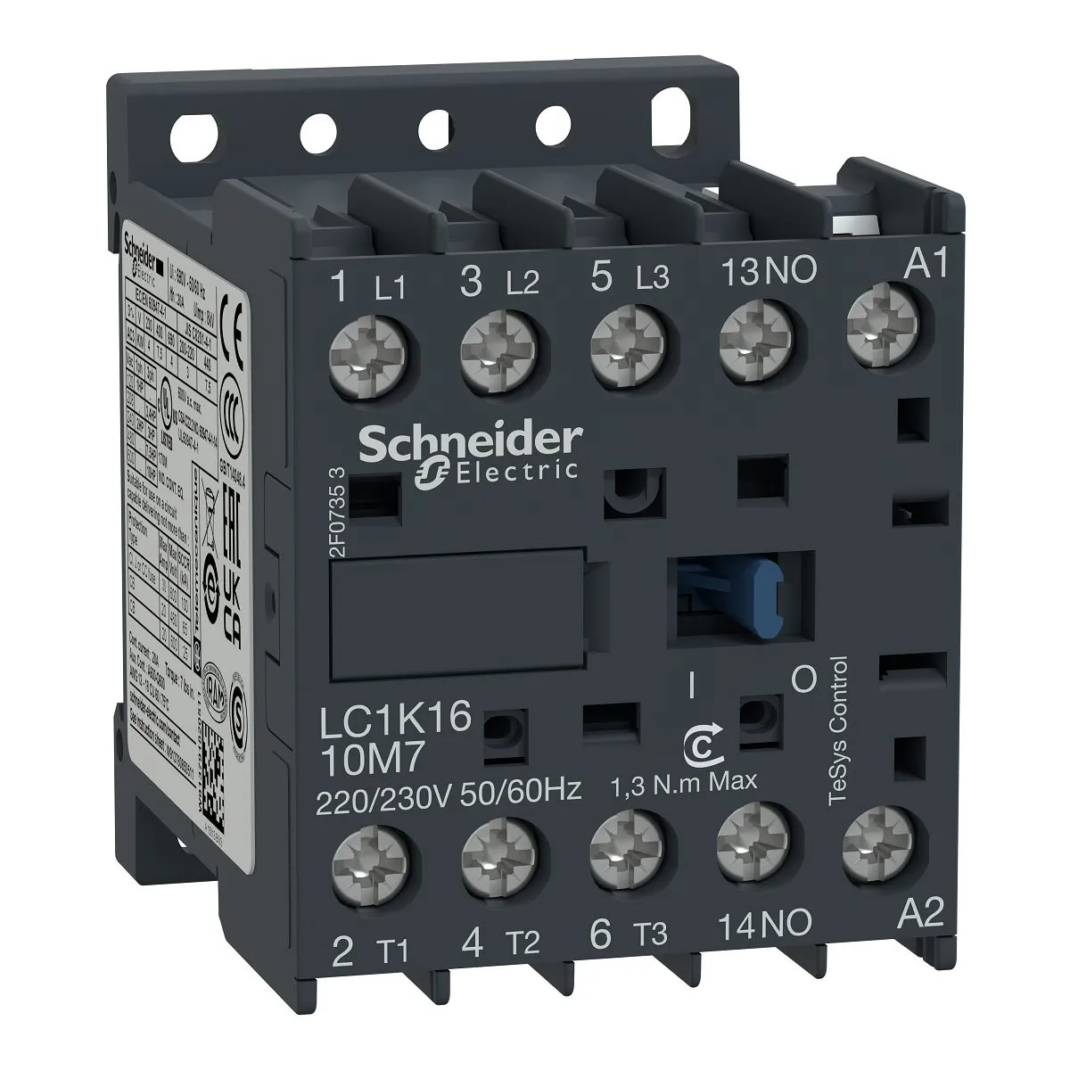 Contattore Schneider Electric, serie LC1K, 3 poli, 3 NA, 20 A, 4 kW, bobina 230 V c.a.