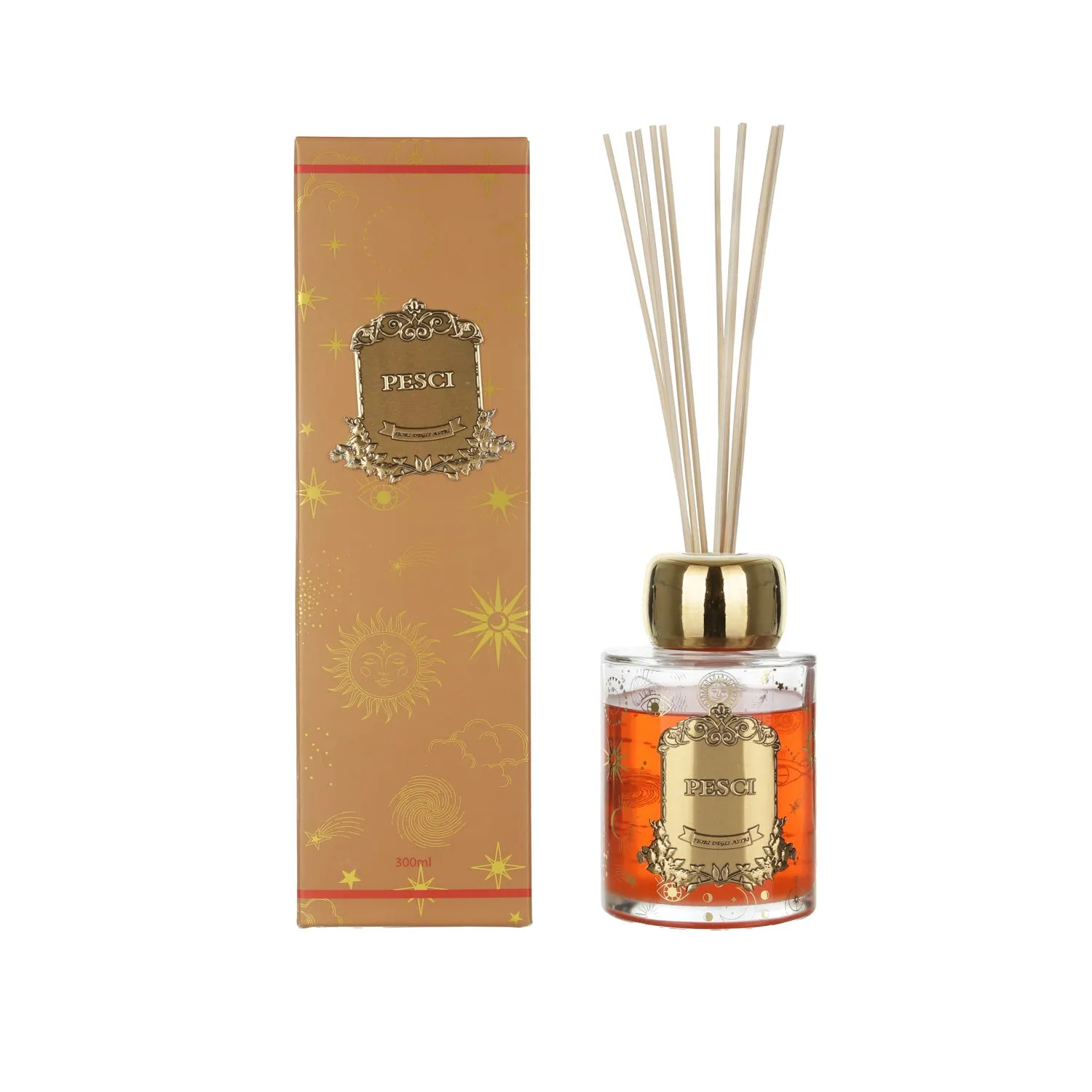 Diffusore ambienti 300 ml Pesci - Zodiaco con bastoncini 