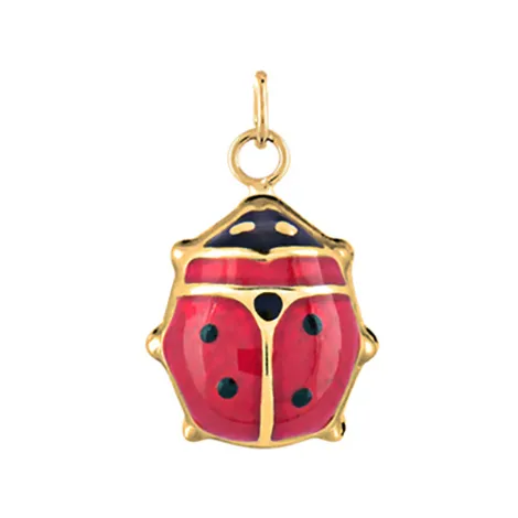 FACCO Ciondolo unisex coccinella piccola in oro 9kt