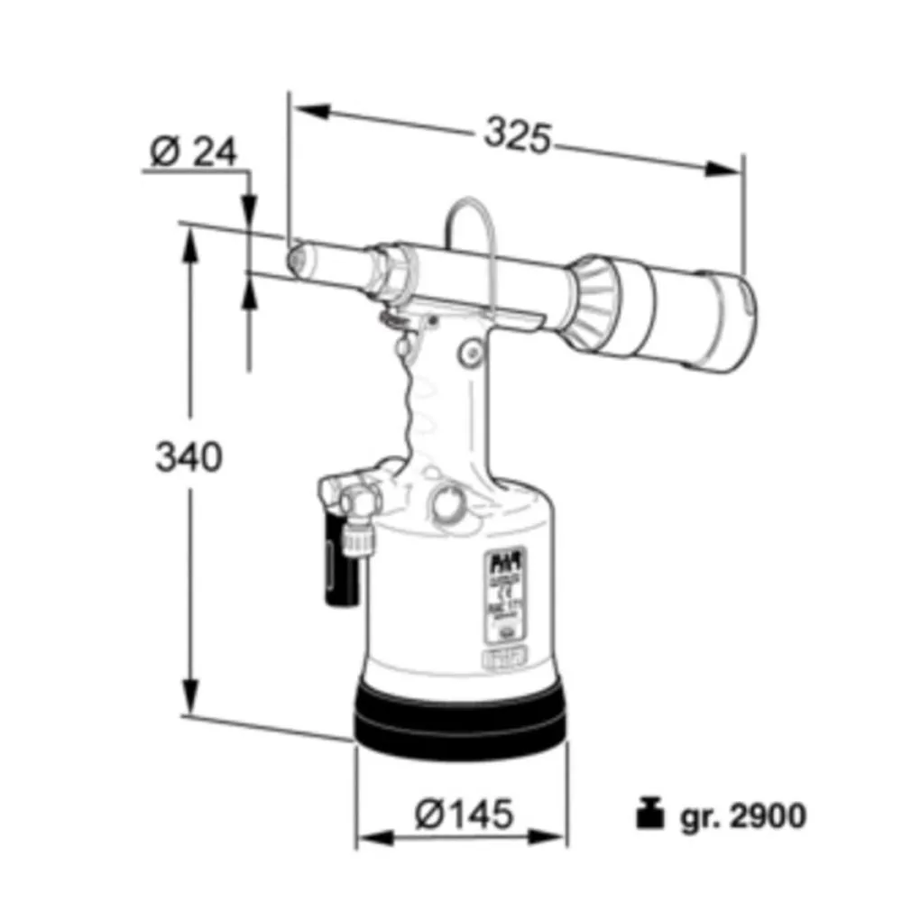 FAR - Rivettatrice oleopneumatica per rivetti a strappo RAC171 