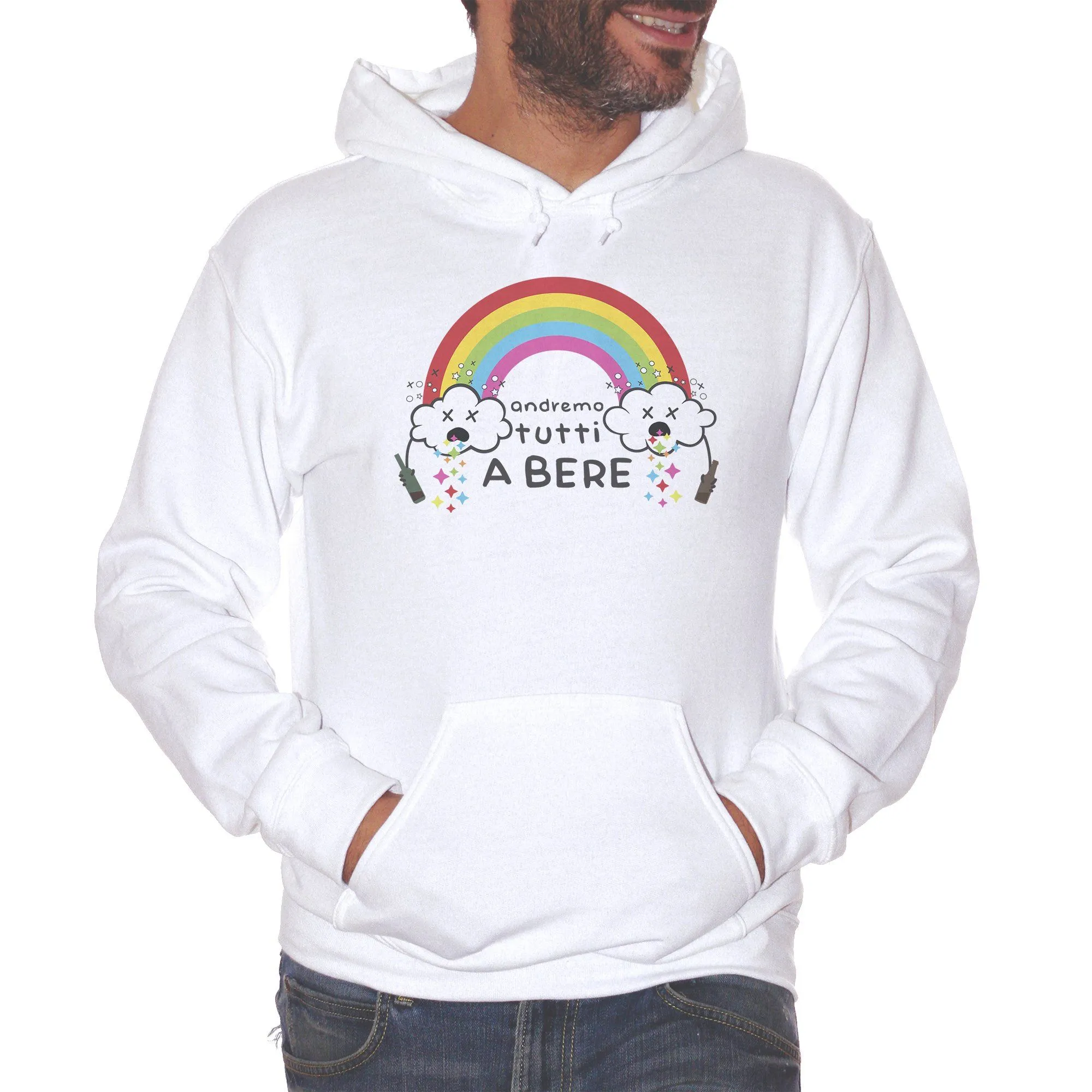 Felpa Cappuccio Andremo Tutti A Bere - Frase Divertente Lockdown Bevute - Funny Choose ur color