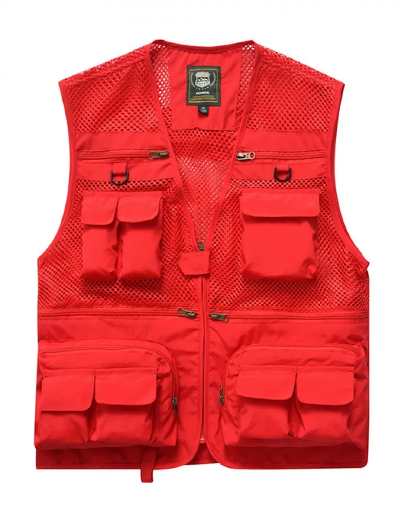 Gilet multitasche da uomo per lestate Giacca da uomo casual in rete senza maniche con molti fotografi tascabili che scattano Re