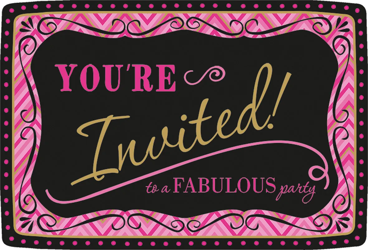 Invito alla festa di compleanno favoloso rosa