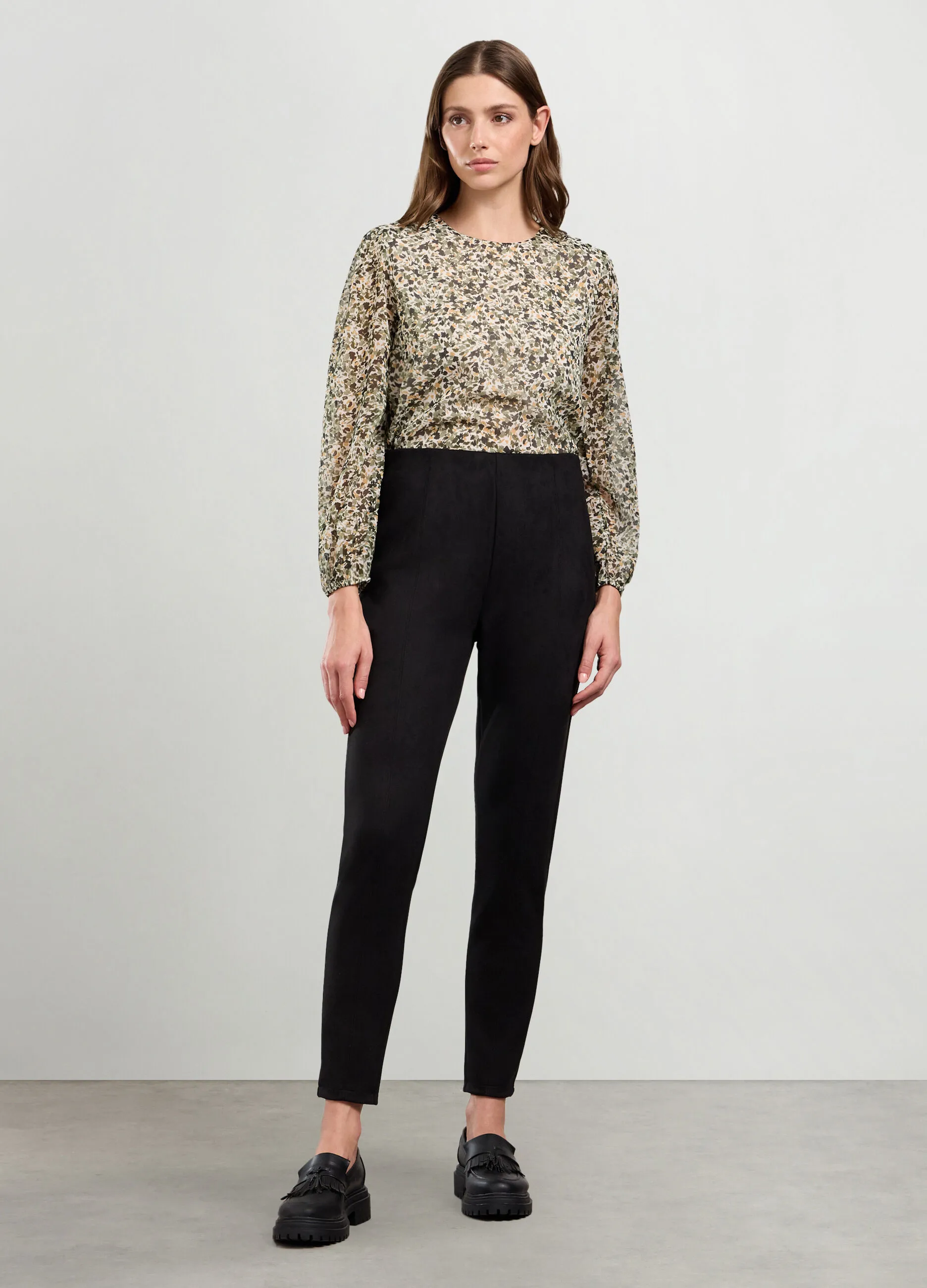 IWIE  Leggings effetto scamosciato donna