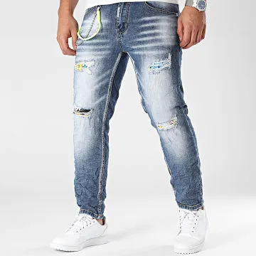 Jeans slim in denim blu