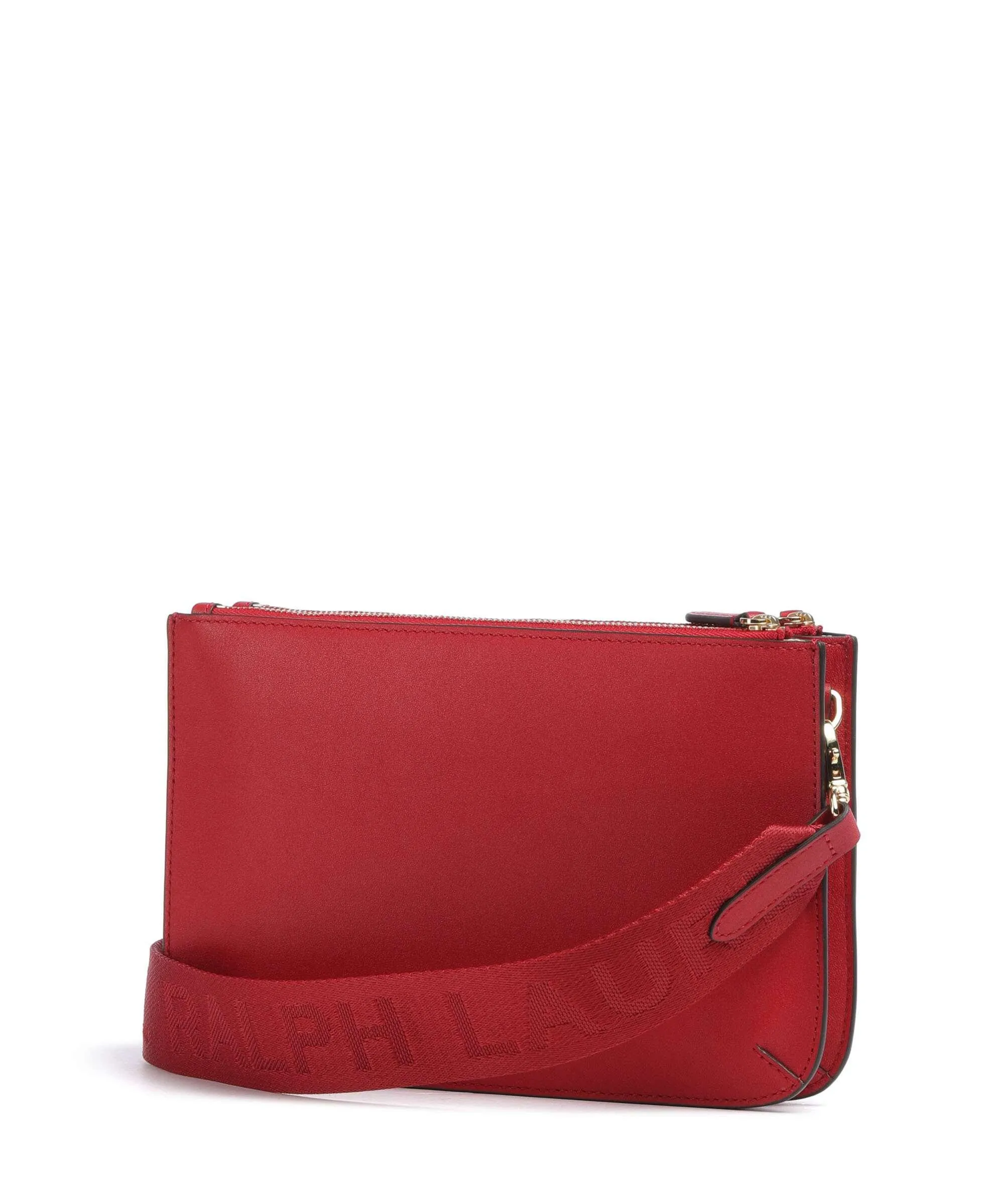 Lauren Ralph Lauren Landyn Medium Borsa a tracolla pelle di vacchetta finemente grana rosso  
