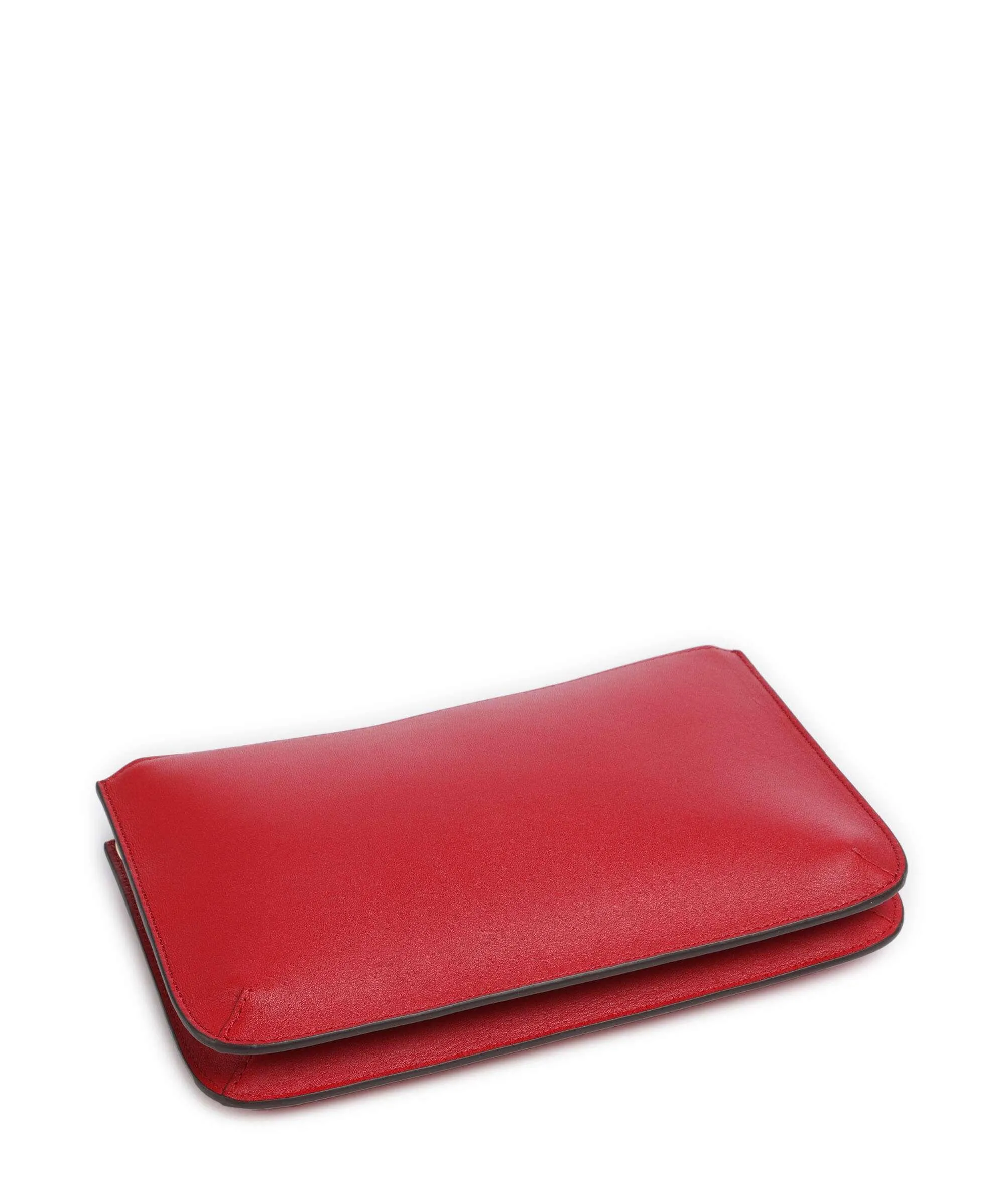  Lauren Ralph Lauren Landyn Medium Borsa a tracolla pelle di vacchetta finemente grana rosso  