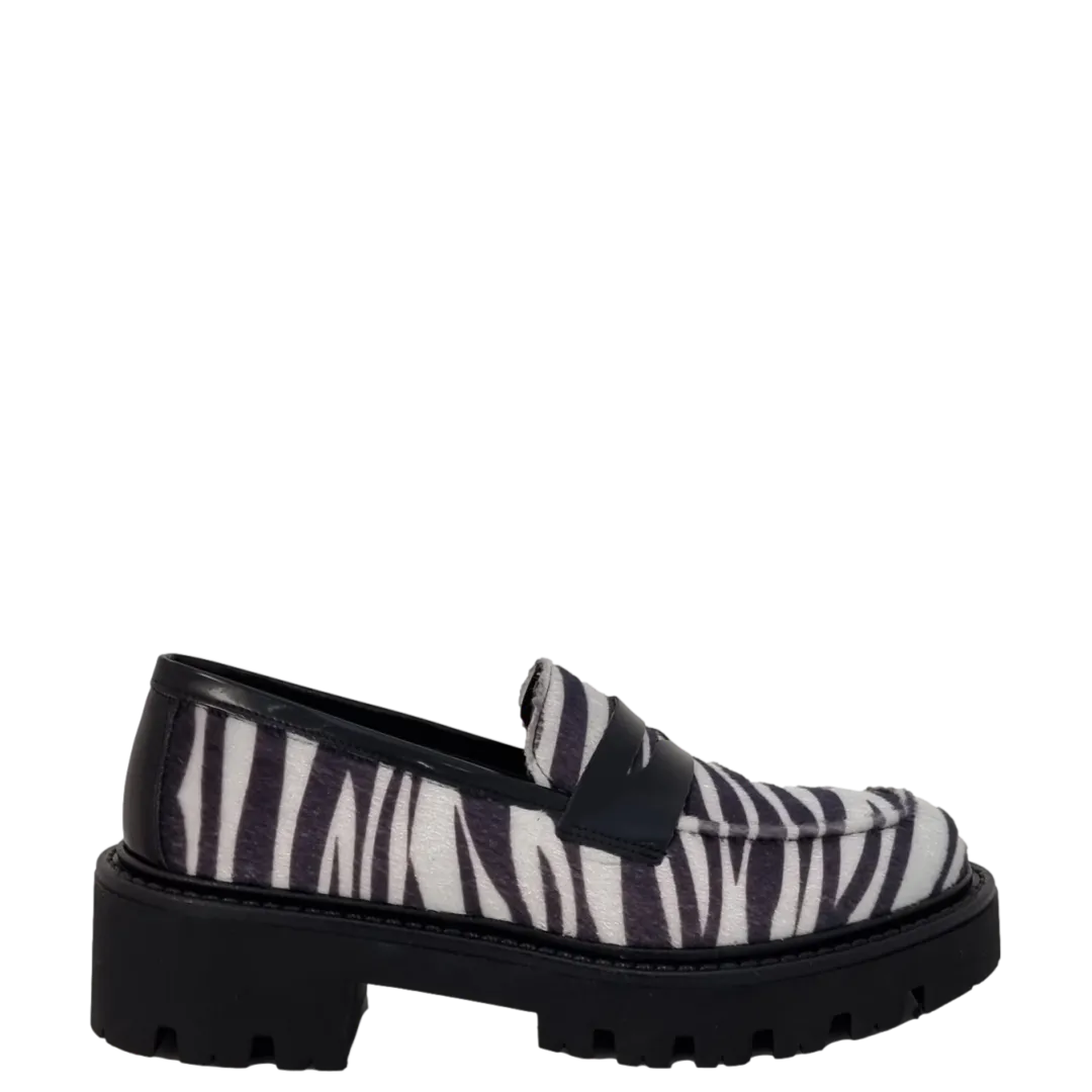 Mocassini animalier con fondo alto in gomma F/W