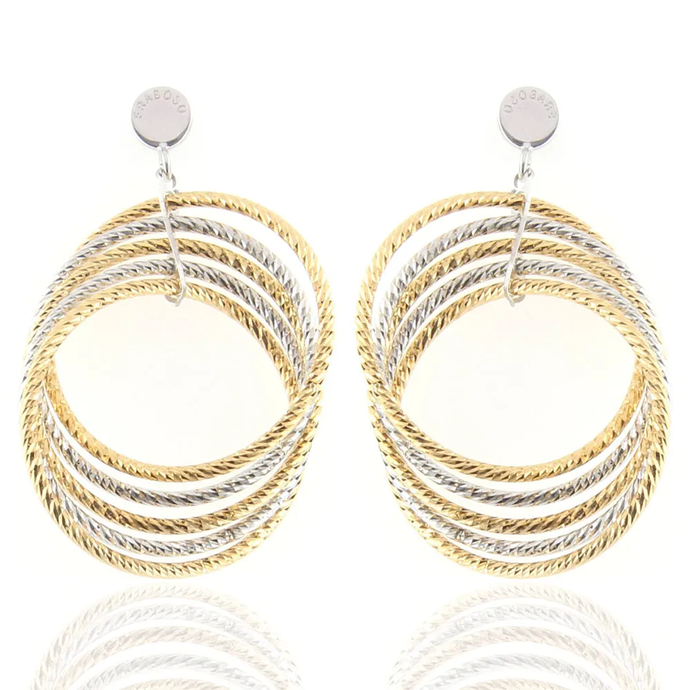 Orecchini in Argento Bicolore Diamantati Fraboso