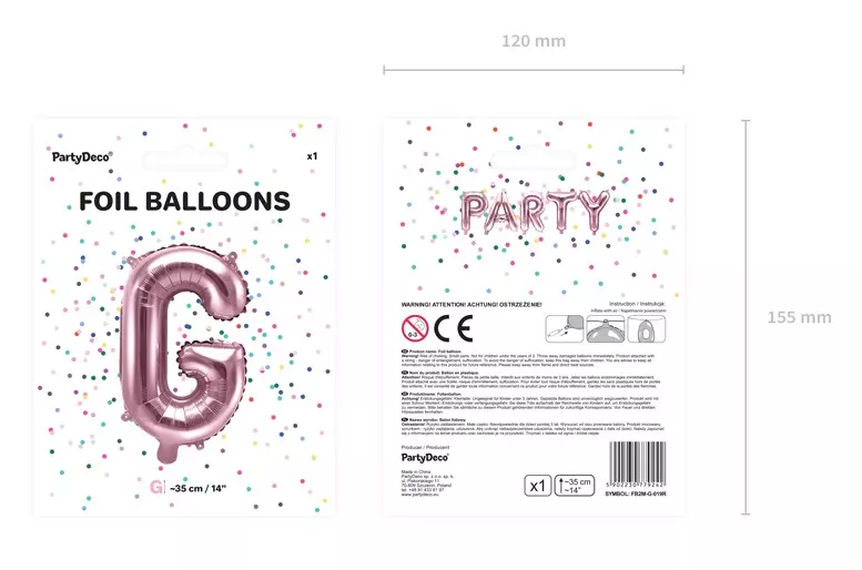 Palloncino foil G oro rosa 35cm