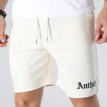 Pantaloncini da jogging gotici Beige Nero