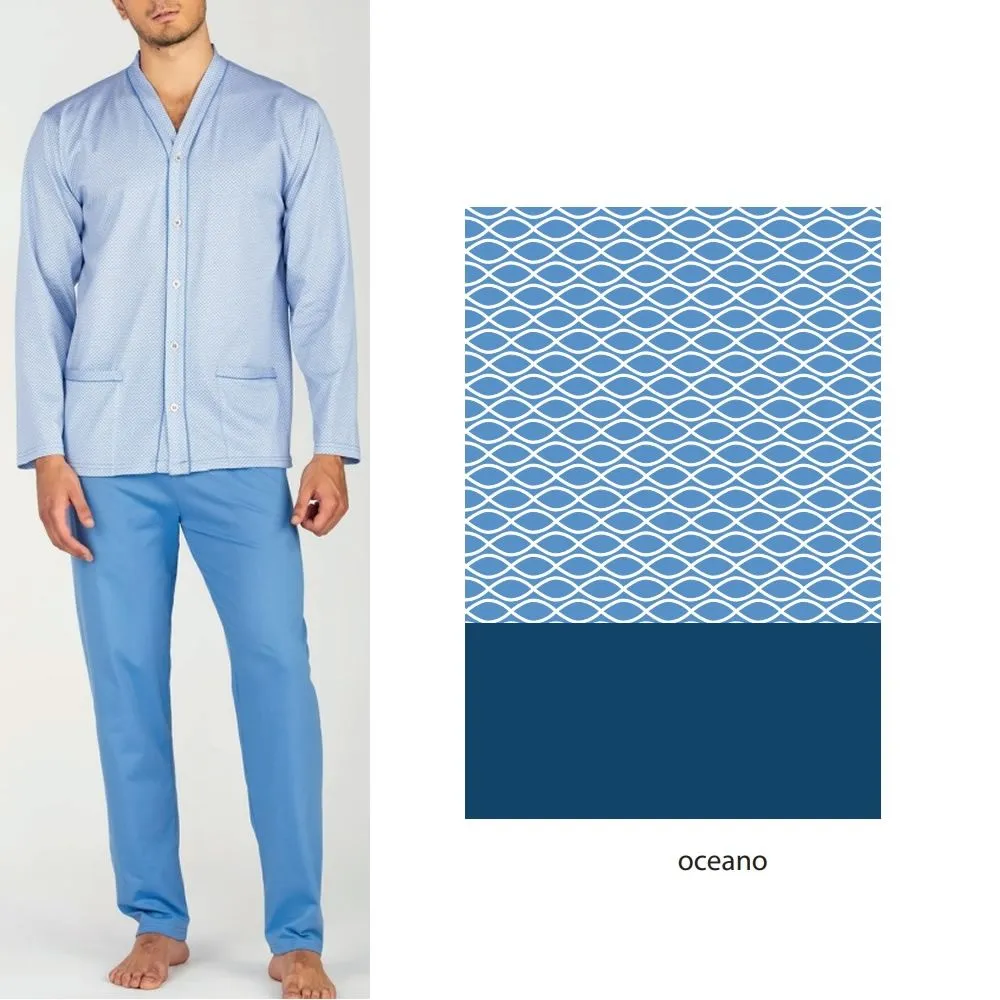 pigiama da uomo conformato 2432 cardigan puro cotone bip bip 