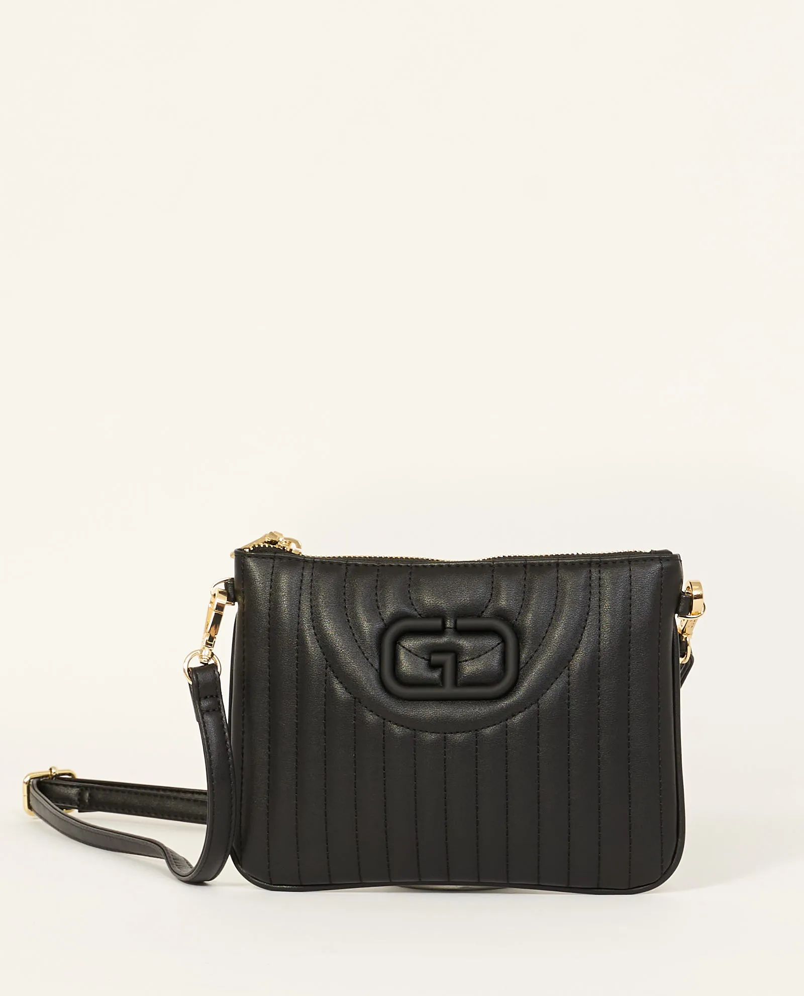 Pochette nera Gio Cellini con zip e tracolla