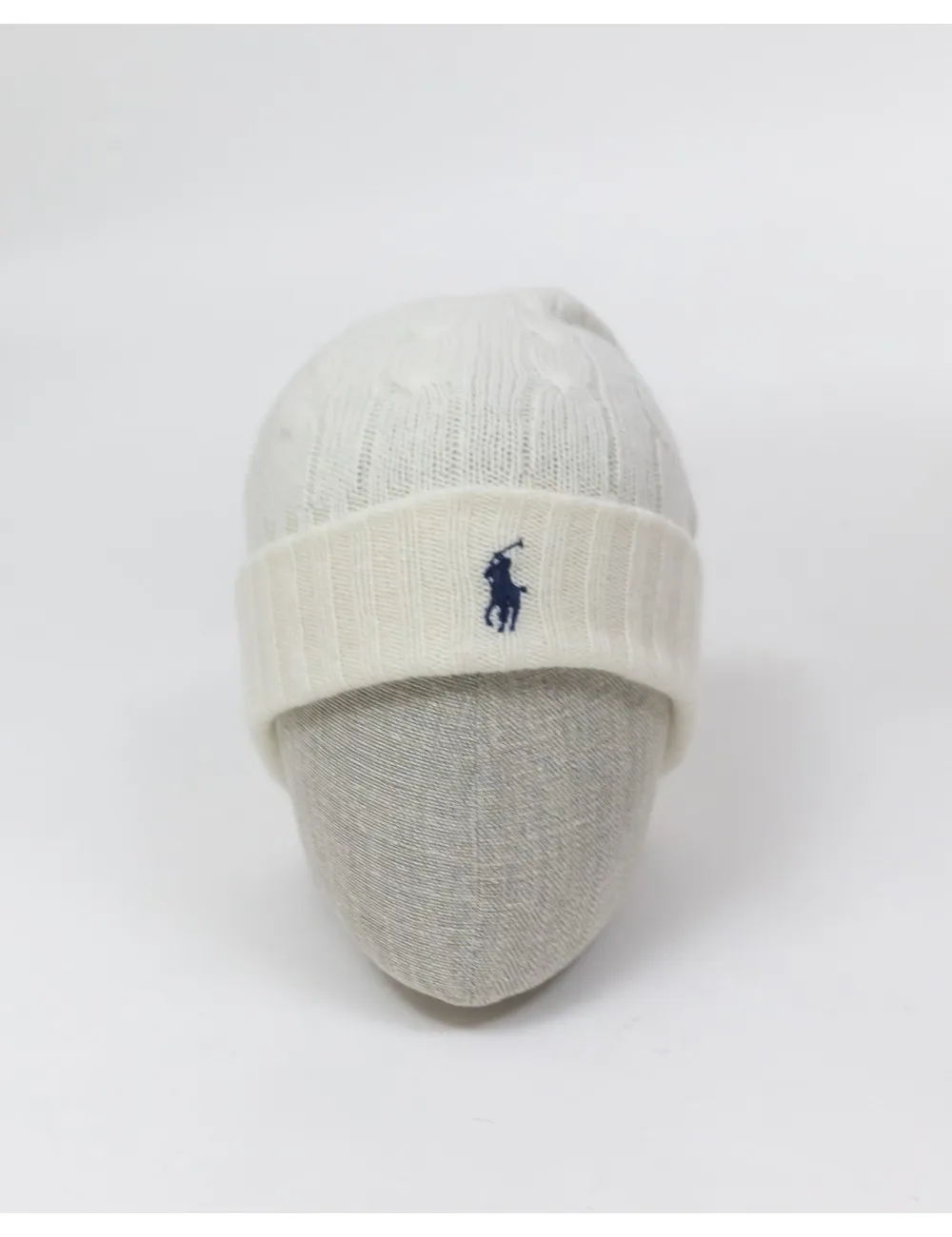 Polo Ralph Lauren - Cappello Cashmere a Trecce Bianco