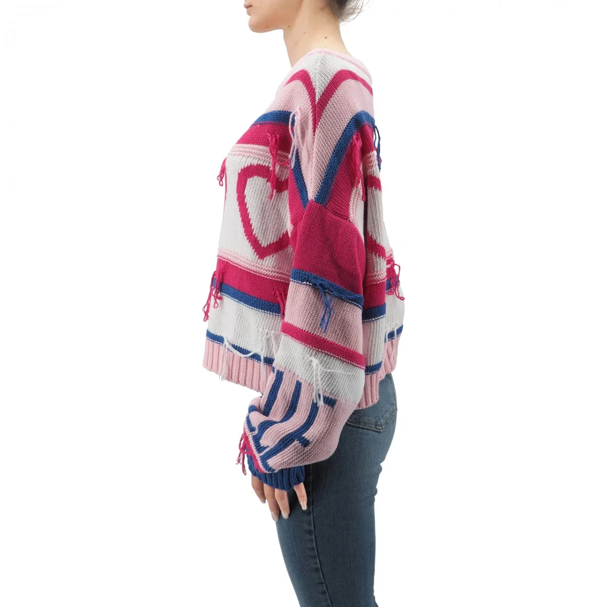 Pullover Cropped Con Logo A Intarsio