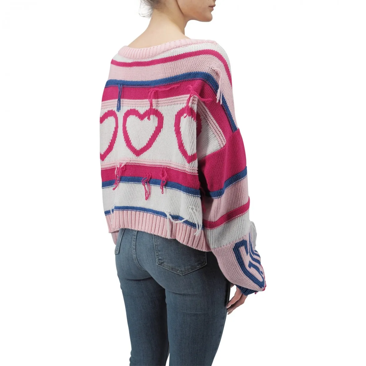Pullover Cropped Con Logo A Intarsio