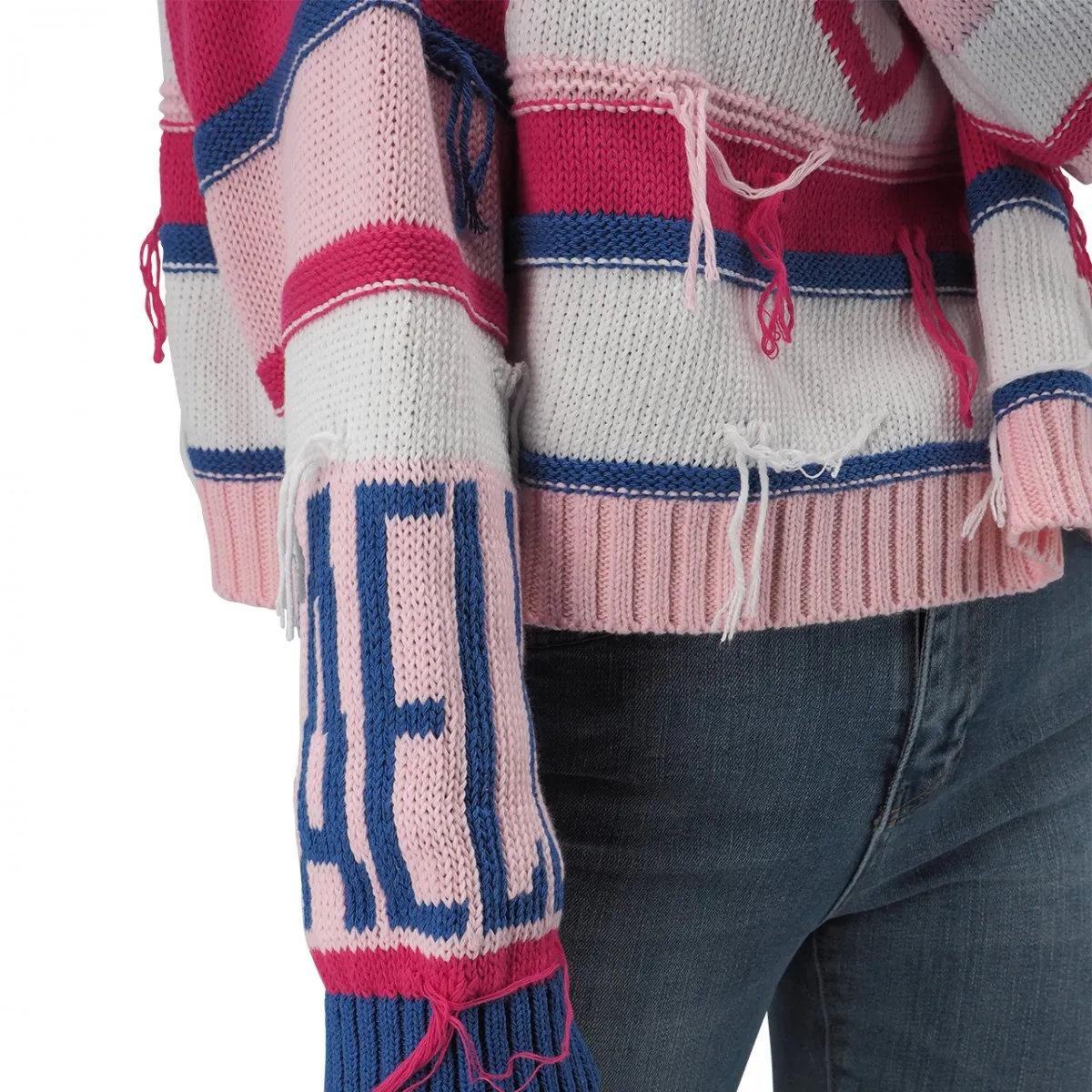 Pullover Cropped Con Logo A Intarsio