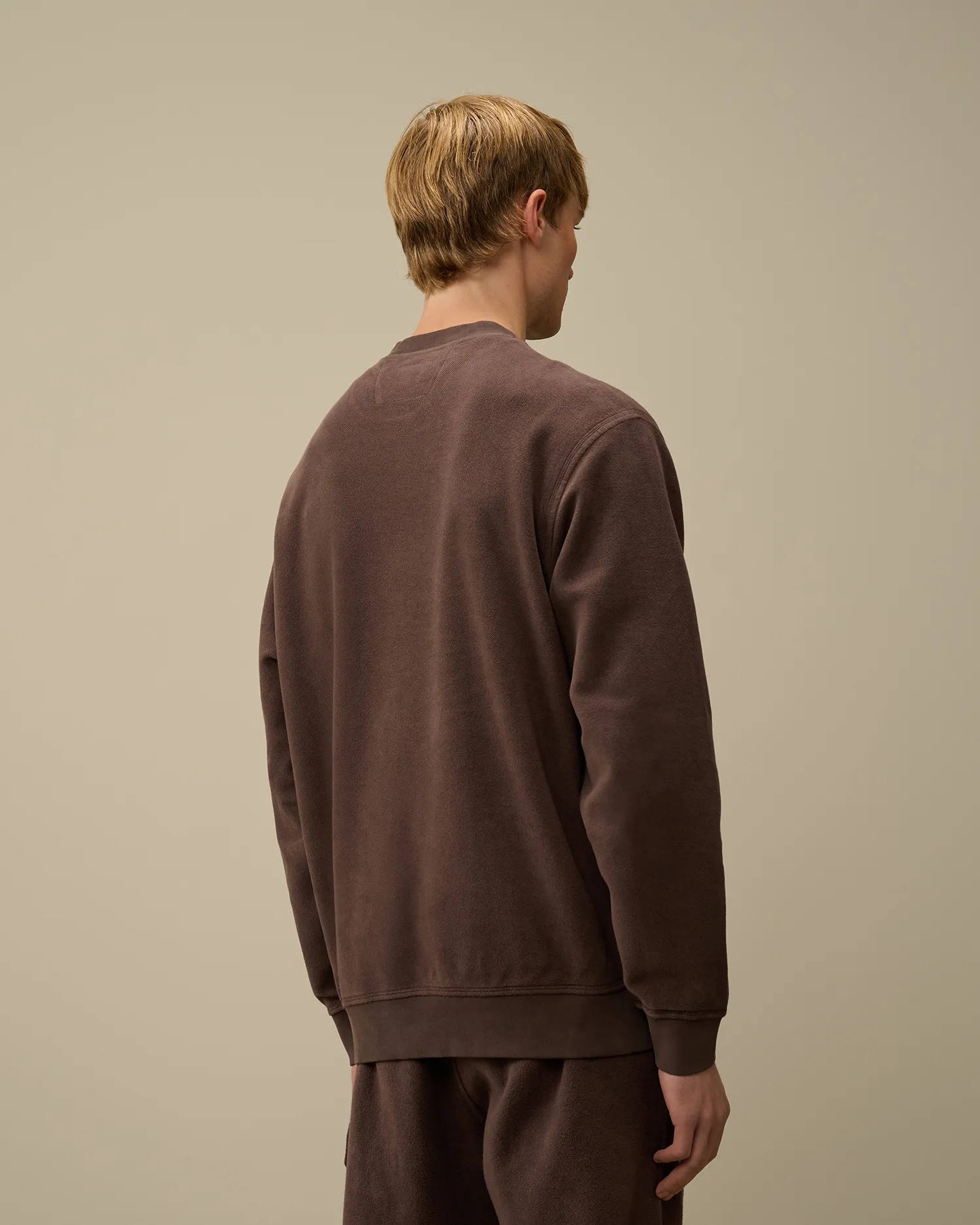 Reverse Brushed & Emerized Diagonal Fleece Crewneck Sweatshirt