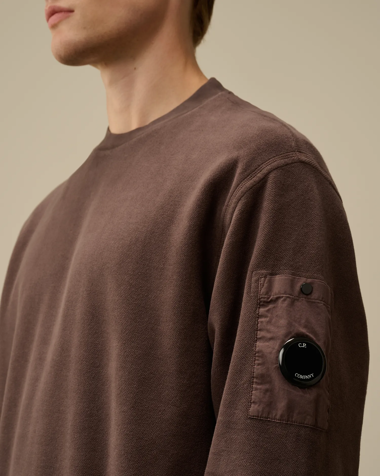Reverse Brushed & Emerized Diagonal Fleece Crewneck Sweatshirt