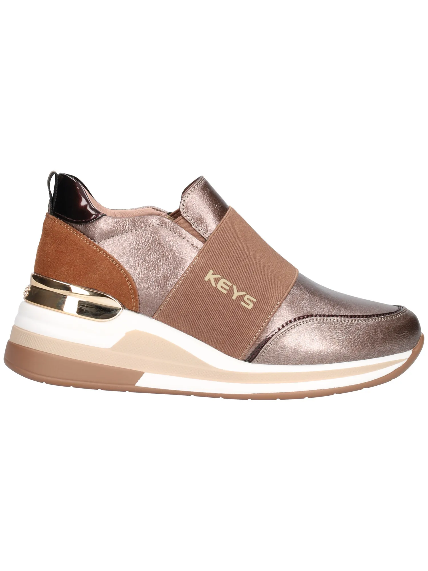 Scarpa casual con zeppa Keys da donna bronzo