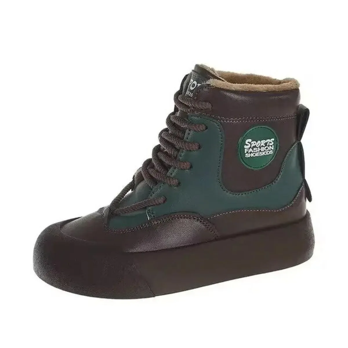 Scarpe Per Le Donne 2024 di Modo di Inverno Della Caviglia di Base Lace Up Della Piattaforma Delle Signore Scarpe Casual Punta R