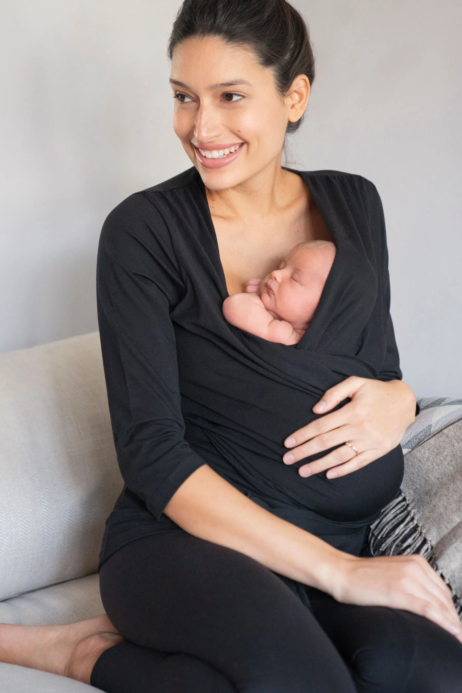 Seraphine Nero - Top premaman con scritta 
