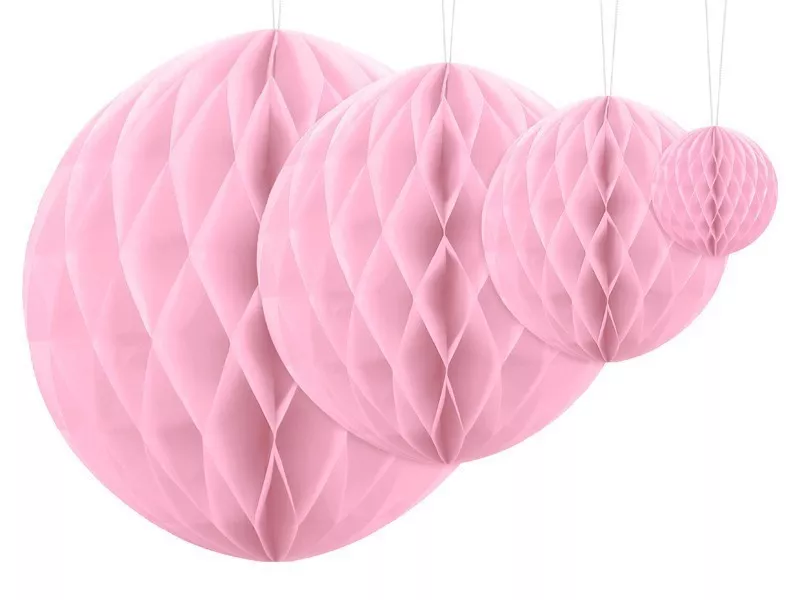 Sfera a nido d'ape in rosa 30 cm