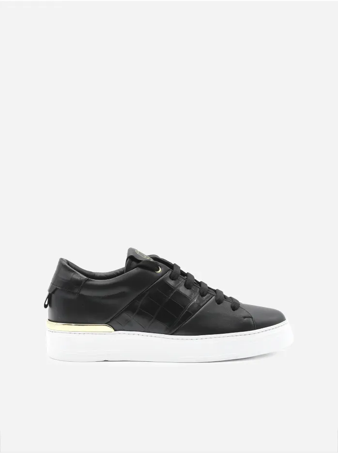 SNEAKERS KING1 IN PELLE CON INSERTO EFFETTO COCCODRILLO