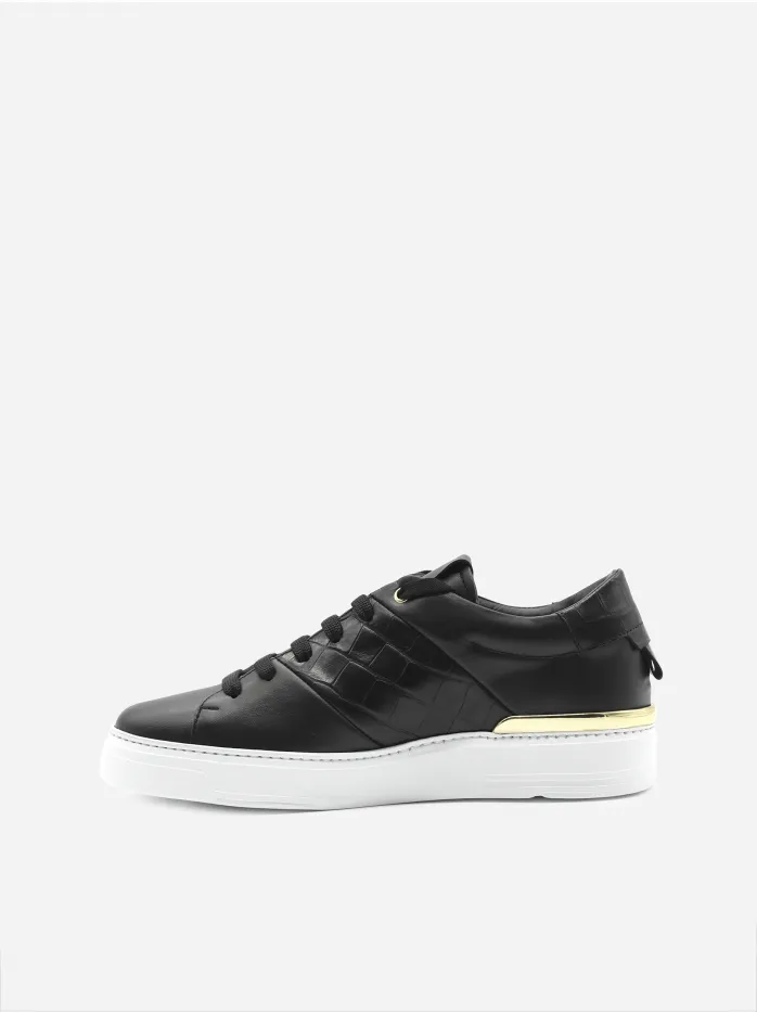 SNEAKERS KING1 IN PELLE CON INSERTO EFFETTO COCCODRILLO